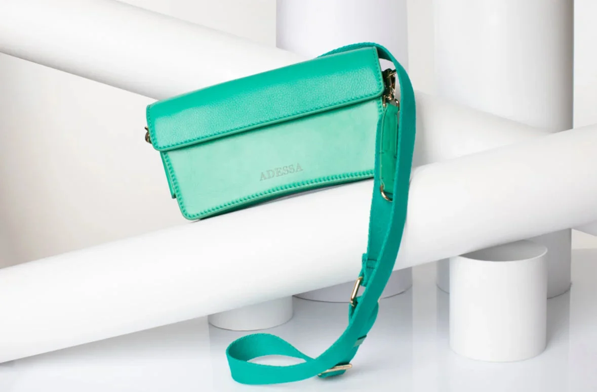 Adessa Biella Genuine Leather Handbag - Emerald - Image 3