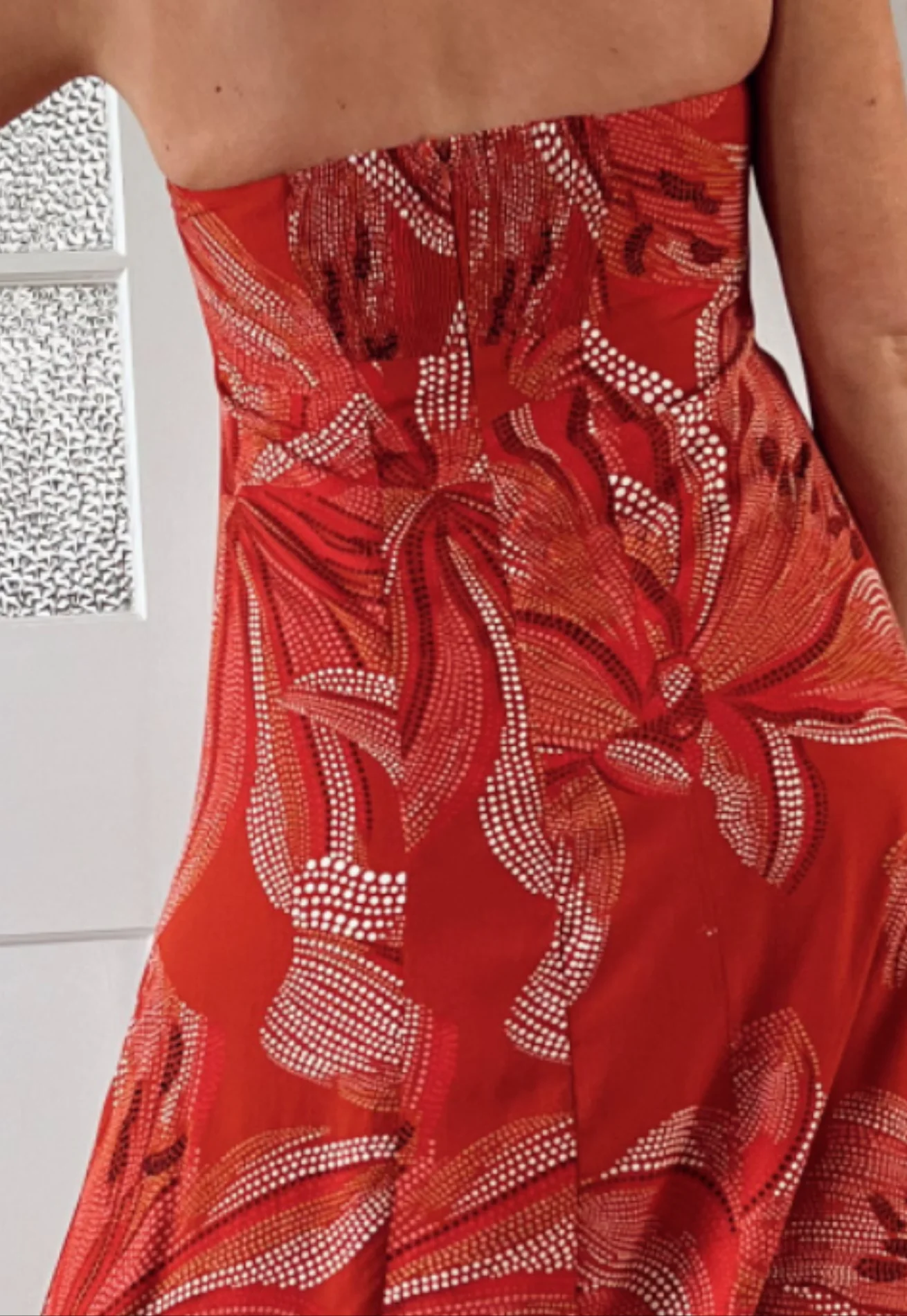 Jaase Kingsley Maxi Dress with Strapless Bodice A-line - Hibiscus - Image 5