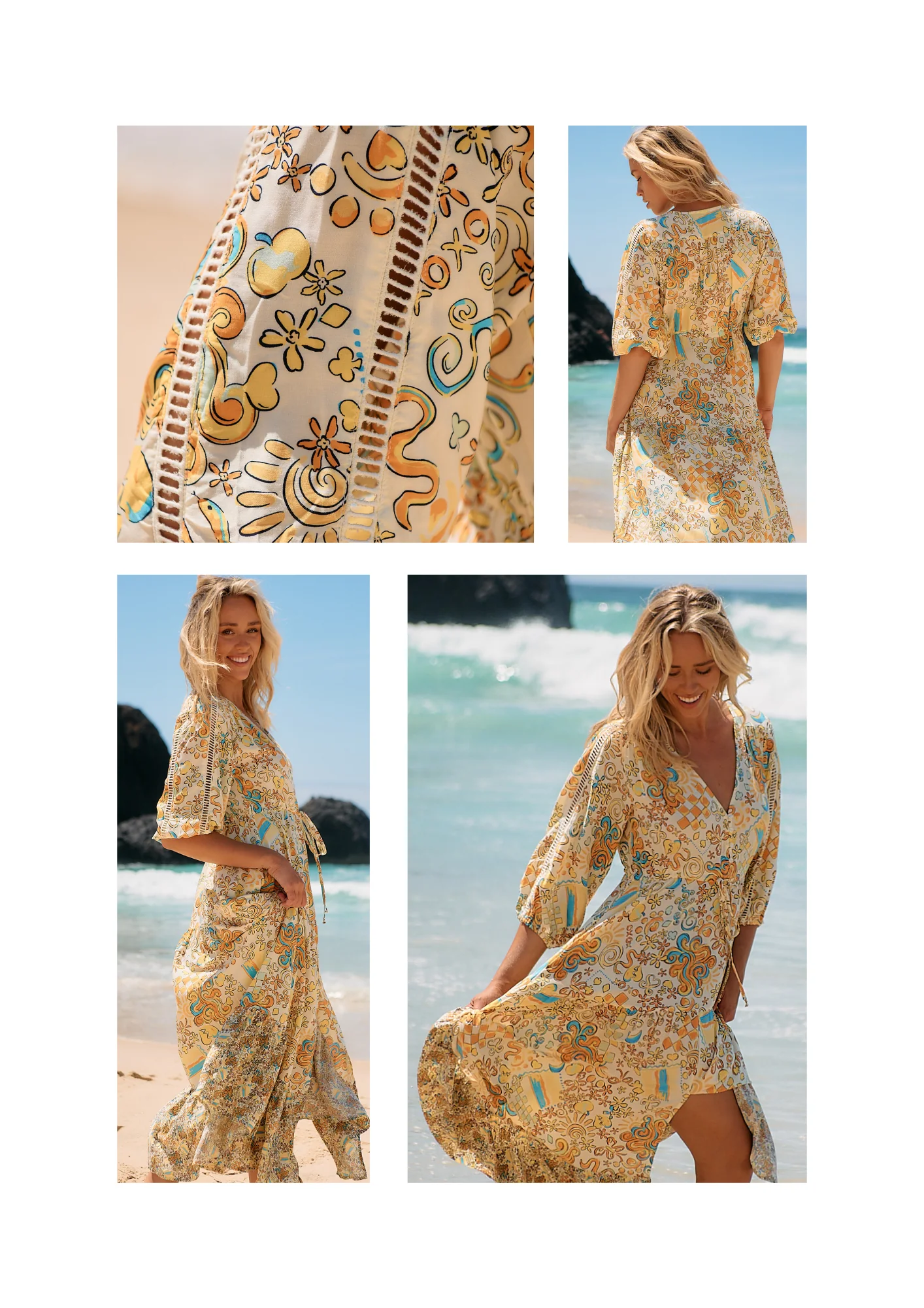 Jaase Ebony Maxi Dress with Half Sleeve V Neck Crochet Pockets - Sonnie - Image 21