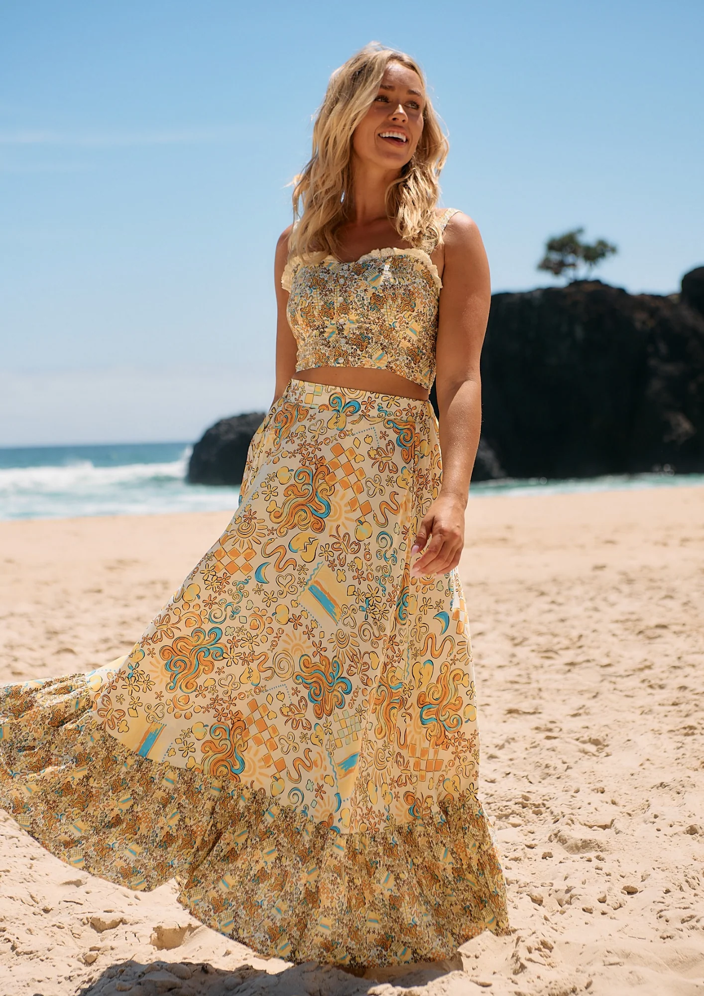 Jaase Holiday Maxi Skirt with Pockets Elastic Back Frill Hem - Sonnie - Image 7