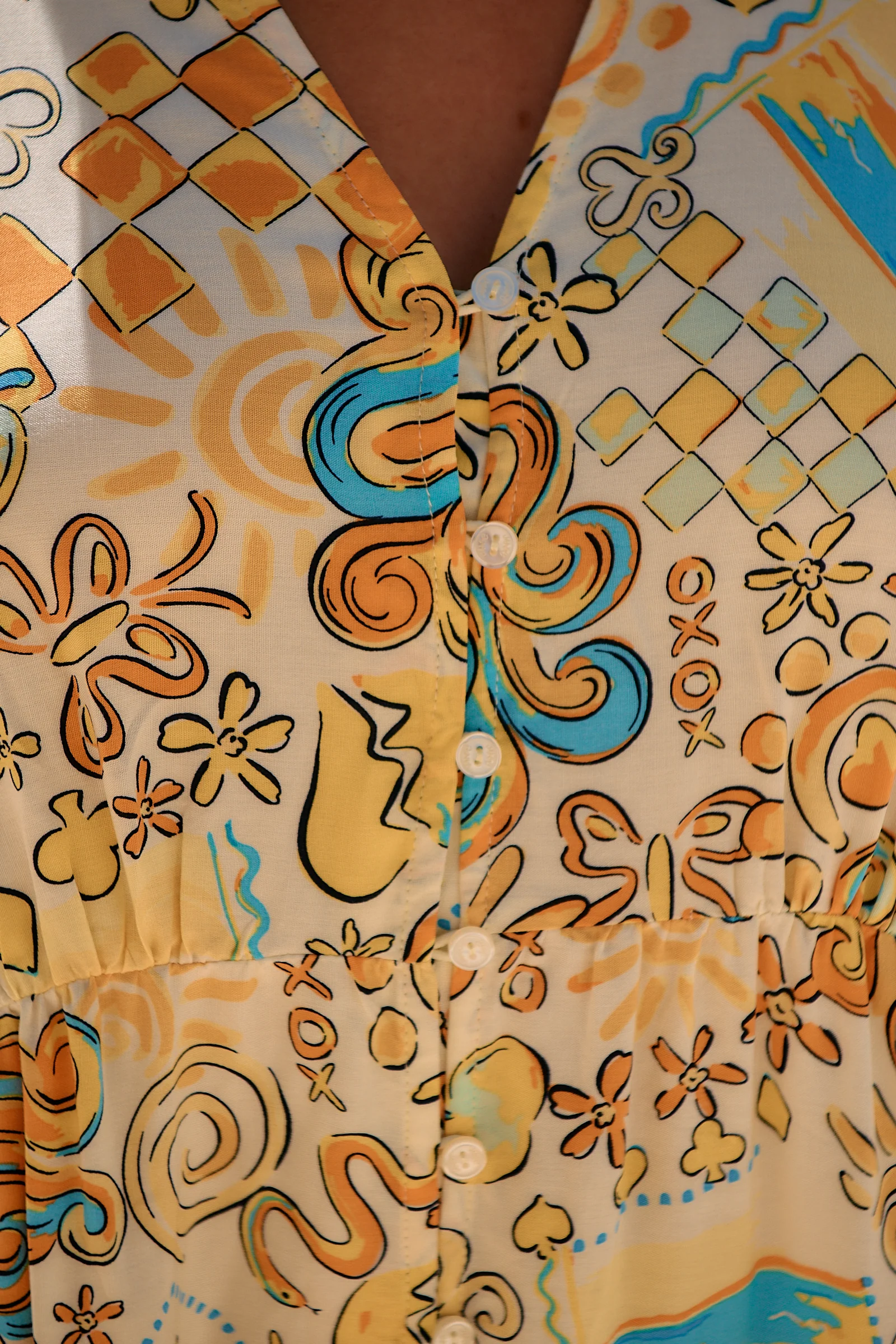 Jaase Ivy Midi Dress with Half Sleeve V Neck Buttons - Sonnie - Image 6