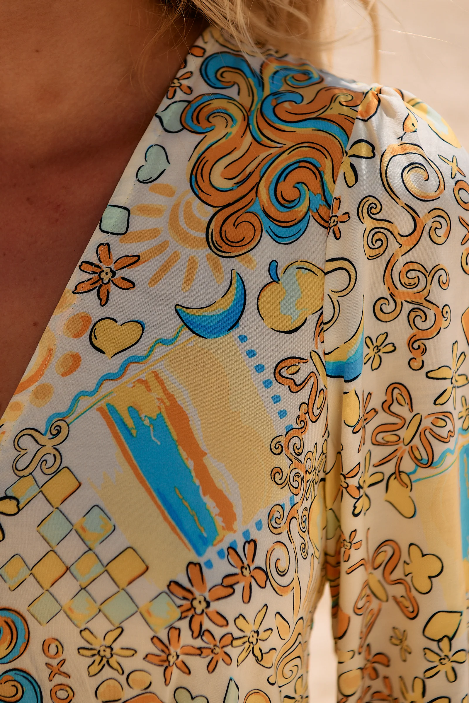 Jaase Ivy Midi Dress with Half Sleeve V Neck Buttons - Sonnie - Image 7