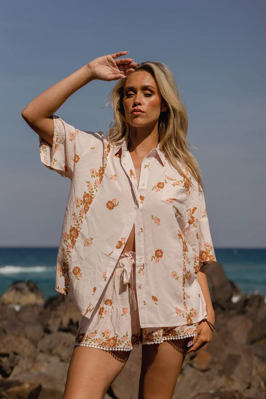 Jaase Riverside Shorts with Drawstring Waist Frill hem Detail - Vintage Sol - Image 5