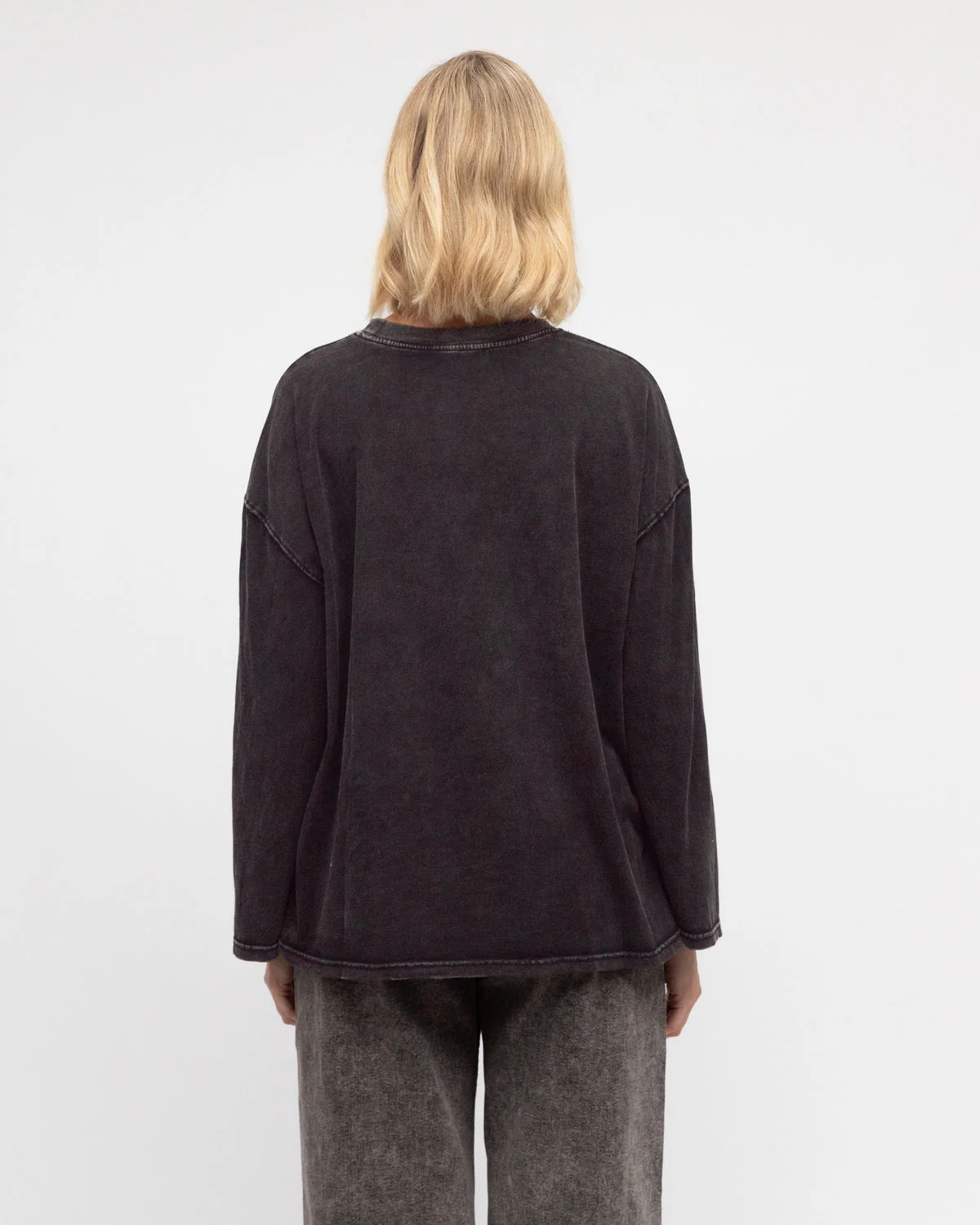 Paper Heart Flirting With Fortune Long Sleeved Vintage T-Shirt - Washed Black - Image 6